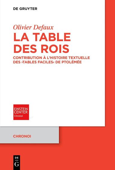 Olivier Defaux - Table des rois, Häftad