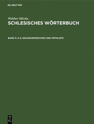 S-Z, Siglenverzeichnis und Ortsliste 1