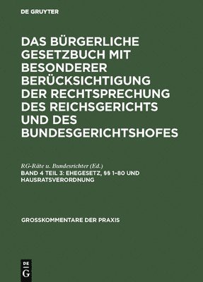 Ehegesetz,  1-80 und Hausratsverordnung 1