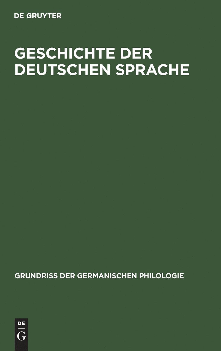 Geschichte der deutschen Sprache 1