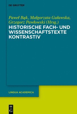 bokomslag Historische Fach- und Wissenschaftstexte kontrastiv