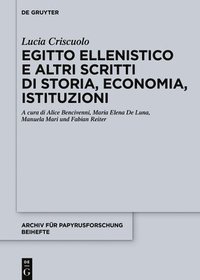 bokomslag Egitto Ellenistico E Altri Scritti Di Storia, Economia, Istituzioni