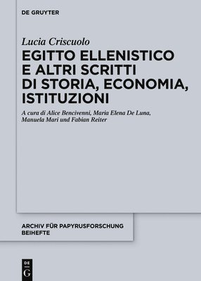 bokomslag Egitto Ellenistico E Altri Scritti Di Storia, Economia, Istituzioni