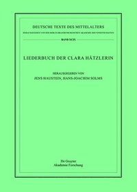 bokomslag Liederbuch Der Clara Hätzlerin