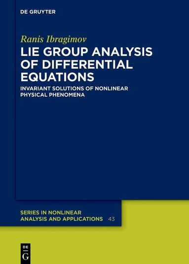 Ranis Ibragimov - Lie Group Analysis of Differential Equations, Inbunden