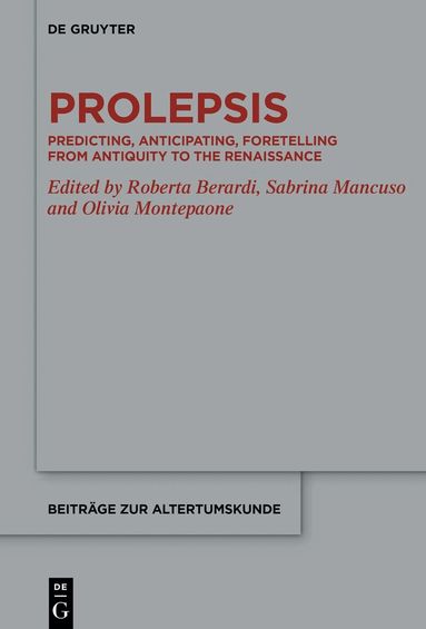 Roberta Berardi, Sabrina Mancuso, Olivia Montepaone - Prolepsis, Inbunden
