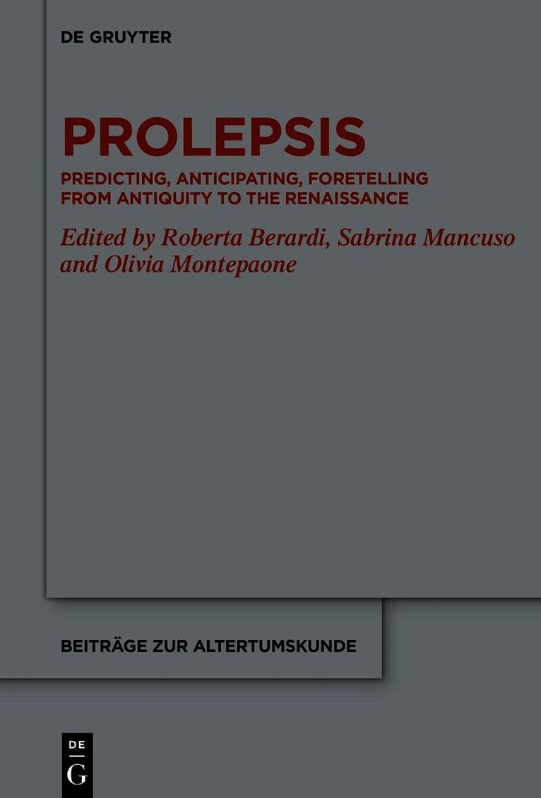 Roberta Berardi, Sabrina Mancuso, Olivia Montepaone - Prolepsis, Inbunden
