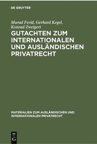 bokomslag Gutachten Zum Internationalen Und Auslndischen Privatrecht