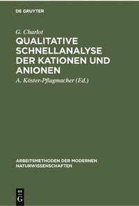 bokomslag Qualitative Schnellanalyse Der Kationen Und Anionen