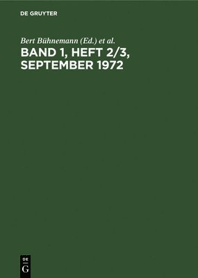 bokomslag Band 1, Heft 2/3, September 1972