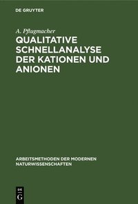 bokomslag Qualitative Schnellanalyse Der Kationen Und Anionen