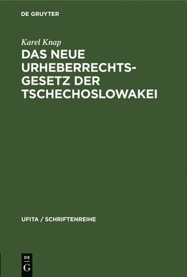 bokomslag Das Neue Urheberrechtsgesetz Der Tschechoslowakei