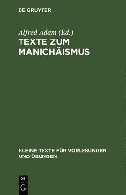 bokomslag Texte Zum Manichismus