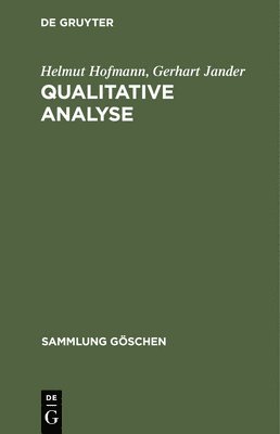 Helmut Hofmann, Gerhart Jander - Qualitative Analyse, Inbunden