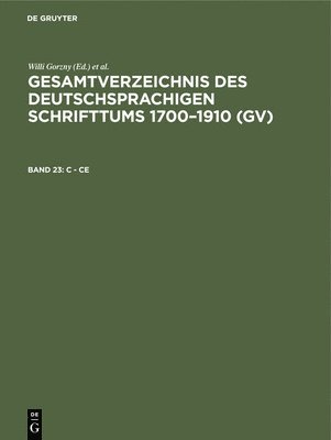 Willi Gorzny, Hilmar Schmuck - C - CE, Inbunden