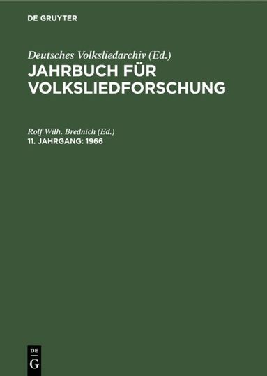 Rolf Wilh. Brednich - 1966, Inbunden