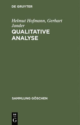 Helmut Hofmann, Gerhart Jander - Qualitative Analyse, Inbunden