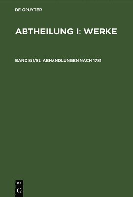 Degruyter - Abhandlungen Nach 1781, Inbunden