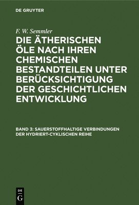 bokomslag Sauerstoffhaltige Verbindungen Der Hydriert-Cyklischen Reihe