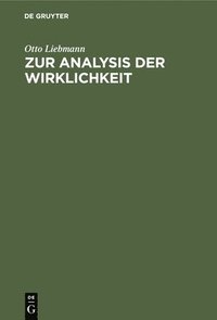 bokomslag Zur Analysis Der Wirklichkeit