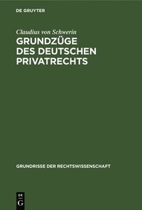 bokomslag Grundzge Des Deutschen Privatrechts