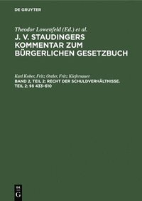 bokomslag Recht Der Schuldverhltnisse. Teil 2:  433-610