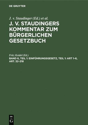 bokomslag Einführungsgesetz, Teil 1: Art 1-6, Art. 32-218