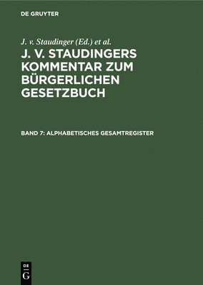 Theodor Loewenfeld, Erwin Riezler, Et Al, Et Al. - Alphabetisches Gesamtregister, Inbunden