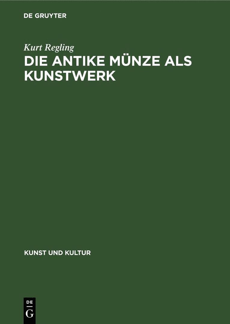 Die Antike Münze Als Kunstwerk