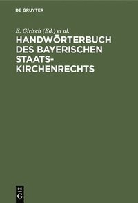 bokomslag Handwörterbuch Des Bayerischen Staatskirchenrechts