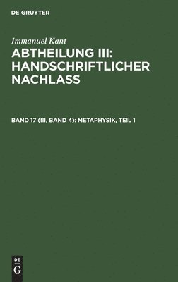 Degruyter - Metaphysik, Teil 1, Inbunden