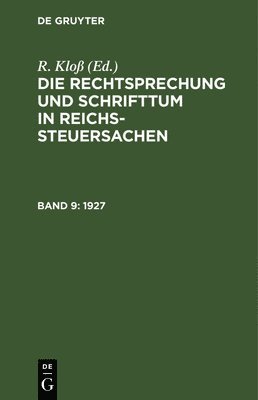 R Kloß, R. Kloß - 1927, Inbunden