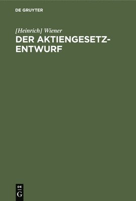 bokomslag Aktiengesetz-Entwurf