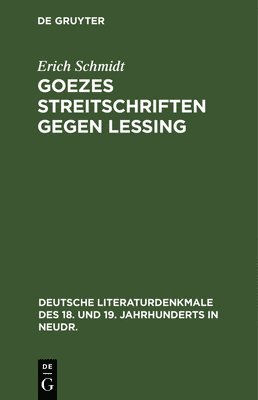 bokomslag Goezes Streitschriften Gegen Lessing