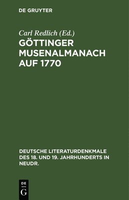 Gttinger Musenalmanach Auf 1770 1
