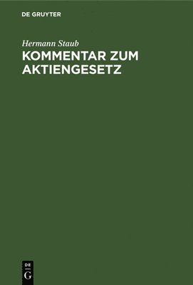 Kommentar Zum Aktiengesetz 1