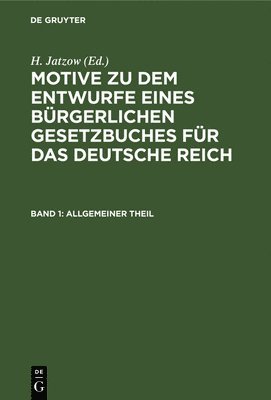H Jatzow - Allgemeiner Theil, Inbunden