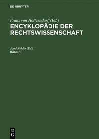 bokomslag Encyklopädie Der Rechtswissenschaft. Band 1