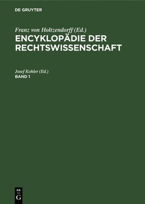 bokomslag Encyklopdie Der Rechtswissenschaft. Band 1