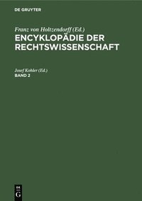 bokomslag Encyklopädie Der Rechtswissenschaft. Band 2
