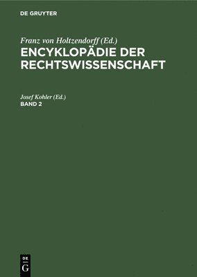 Encyklopdie Der Rechtswissenschaft. Band 2 1