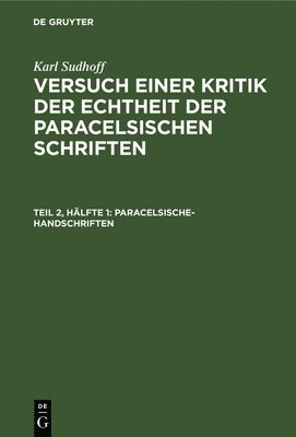 bokomslag Paracelsische-Handschriften