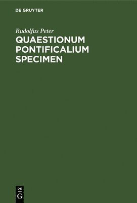 bokomslag Quaestionum Pontificalium Specimen