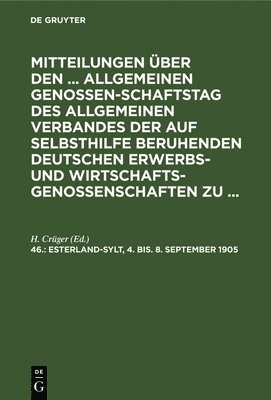 H Crüger - Esterland-Sylt, 4. Bis. 8. September 1905, Inbunden