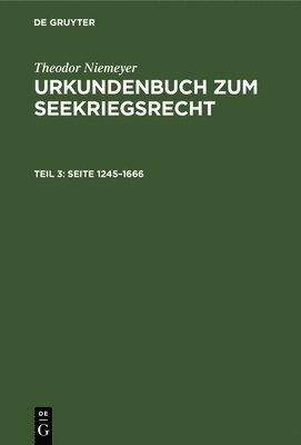 Theodor Niemeyer - Seite 1245-1666, Inbunden