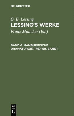 bokomslag Hamburgische Dramaturgie, 1767-69, Band 1