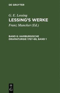 bokomslag Hamburgische Dramaturgie 1767-69, Band 1
