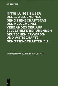 bokomslag Posen Vom 20. Bis 22. August 1913