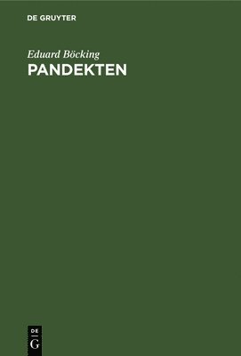 Eduard Böcking - Pandekten, Inbunden