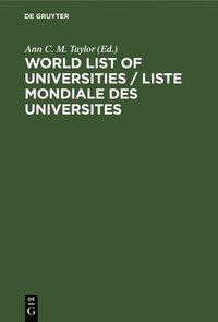 bokomslag World List of Universities / Liste Mondiale des Universites